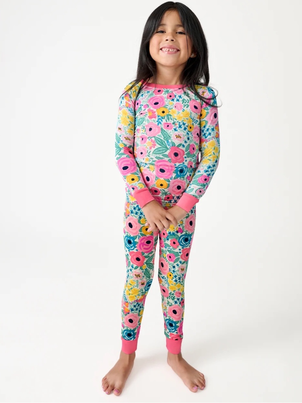Little Sleepies PJ Set Secret Garden Floral Pajama Set**yellow hems